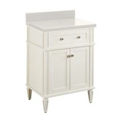 Hot Sale 💯 Signature Hardware Elmdale 24-1/8 in. Floor Mount Vanity in White 🤩