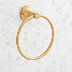 Budget ⭐ Signature Hardware Lentz Round Closed Towel Ring in Brushed Gold ✔️ -Signature Hardware Shop Query 3983