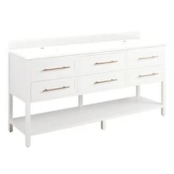 Budget π Signature Hardware Robertson 72 in. Floor Mount Vanity in White π