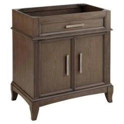Flash Sale 🌟 Signature Hardware Livia 31 in. Floor Mount Vanity in Grey Wash 🔥 -Signature Hardware Shop Query 4052