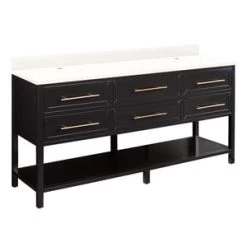 Best deal π₯° Signature Hardware Robertson 72 in. Floor Mount Vanity in Black π―