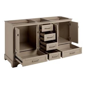 Hot Sale π Signature Hardware Quen 59-1/4 in. Floor Mount Vanity in Taupe π 8 Hot Sale π Signature Hardware Quen 59-1/4 in. Floor Mount Vanity in Taupe π - Image 6