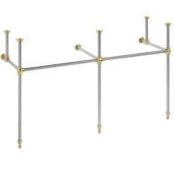 Best deal ❤️ Signature Hardware Complete Console Leg in Polished Chrome with Polished Brass 😉