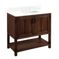 Best Sale ✨ Signature Hardware Morris 36 in. Floor Mount Vanity in Rustic Brown 🥰