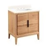 Wholesale 💯 Signature Hardware Aliso 30 in. Floor Mount Vanity in Natural Teak, Arctic White with White 🥰 -Signature Hardware Shop Query 4143