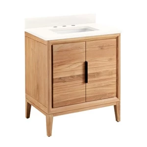Wholesale π― Signature Hardware Aliso 30 in. Floor Mount Vanity in Natural Teak, Arctic White with White π₯° 3 Wholesale π― Signature Hardware Aliso 30 in. Floor Mount Vanity in Natural Teak, Arctic White with White π₯°
