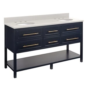 Best Pirce π― Signature Hardware Robertson 60 in. Floor Mount Vanity in Midnight Navy Blue, Riverside Grey with White β 3 Best Pirce π― Signature Hardware Robertson 60 in. Floor Mount Vanity in Midnight Navy Blue, Riverside Grey with White β
