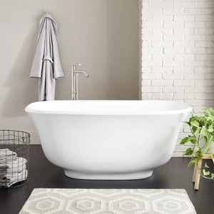 Budget π Signature Hardware Lindsey 67 x 31-1/4 in. Freestanding Bathtub with Center Drain in White β 3 Budget π Signature Hardware Lindsey 67 x 31-1/4 in. Freestanding Bathtub with Center Drain in White β