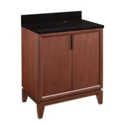 Best Pirce 💯 Signature Hardware Talyn 30 in. Floor Mount Vanity in Light Walnut 🤩