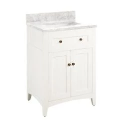 Hot Sale 😍 Signature Hardware Halifax 24 in. Floor Mount Vanity in White 🌟