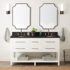 Discount π Signature Hardware Robertson 60 in. Floor Mount Vanity in White π