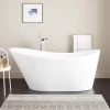 Brand new 🔔 Signature Hardware Saunders 66-7/8 x 31-3/4 in. Freestanding Acrylic Bathtub with End Drain in White ✨