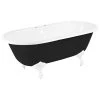 Hot Sale 💯 Signature Hardware Sanford 66 x 30-1/4 in. Freestanding Bathtub Offset Drain in Black 🌟