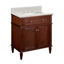 Budget 🤩 Signature Hardware Elmdale 30 in. Floor Mount Vanity in Antique Brown 🛒