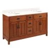 Flash Sale 🤩 Signature Hardware American Craftsman 60 in. Floor Mount Vanity in Autumn Wheat ✨ -Signature Hardware Shop Query 4377