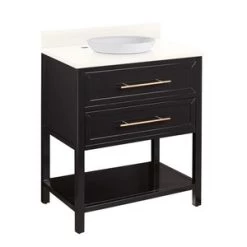 Cheap π Signature Hardware Robertson 30 in. Floor Mount Vanity in Black π