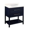 Best deal 🔥 Signature Hardware Robertson 30 in. Floor Mount Vanity in Midnight Navy Blue 🔔 -Signature Hardware Shop Query 4386