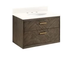 Cheap 🛒 Signature Hardware Frey 30 in. Wall Mount Vanity in Grey Wash ✔️