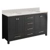Hot Sale 🧨 Signature Hardware Radke 60 in. Floor Mount Vanity in Black ✨