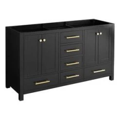Hot Sale 🧨 Signature Hardware Radke 60 in. Floor Mount Vanity in Black ✨ -Signature Hardware Shop Query 4430