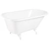 Promo ✔️ Signature Hardware Miya 54 x 30 in. Freestanding Bathtub End Drain in White ⌛