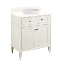 Flash Sale 🤩 Signature Hardware Elmdale 30 in. Floor Mount Vanity in White 🌟