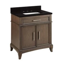 Outlet ✨ Signature Hardware Livia 31 in. Floor Mount Vanity in Grey Wash 🎉