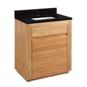 Cheap 𧨠Signature Hardware Bastian 30 in. Floor Mount Vanity in Natural Teak π 3 Cheap 𧨠Signature Hardware Bastian 30 in. Floor Mount Vanity in Natural Teak π