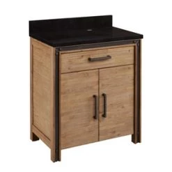 Coupon 💯 Signature Hardware Celebration 30 in. Floor Mount Vanity in Rustic Acacia 🎁