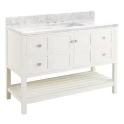 Promo β€οΈ Signature Hardware Olsen 48 in. Floor Mount Vanity in White π₯