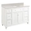 Flash Sale 😀 Signature Hardware Cottage 48 in. Floor Mount Vanity in Distressed Chalk White 🛒 -Signature Hardware Shop Query 4658