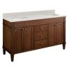 Brand new 🧨 Signature Hardware Trossman 60 in. Floor Mount Vanity in Antique Coffee 🤩 -Signature Hardware Shop Query 4664