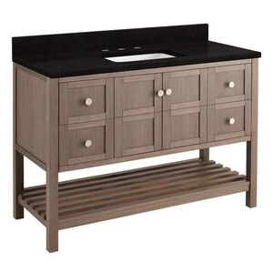 Budget ❤️ Signature Hardware Olsen 48 in. Floor Mount Vanity in Ash Brown ⌛ 3 Budget ❤️ Signature Hardware Olsen 48 in. Floor Mount Vanity in Ash Brown ⌛