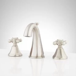 Promo ❤️ Signature Hardware Boca Raton Two Handle Widespread Bathroom Sink Faucet in Brushed Nickel ✨
