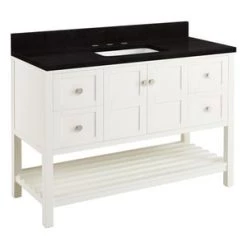 Best deal ⭐ Signature Hardware Olsen 48 in. Floor Mount Vanity in White 🔔