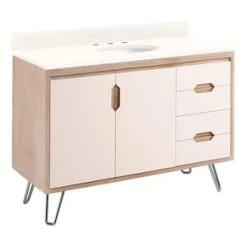 Budget π Signature Hardware Millie 48-1/8 in. Floor Mount Vanity in Blush with Whitewash π₯°