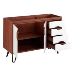 Flash Sale ❤️ Signature Hardware Millie 48-1/8 in. Floor Mount Vanity in Cinnamon with White 🎉 -Signature Hardware Shop Query 4753