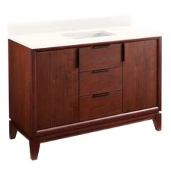 Top 10 ⭐ Signature Hardware Talyn 48 in. Floor Mount Vanity in Light Walnut 😉