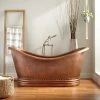 Top 10 🌟 Signature Hardware Paige 66 x 32 in. Freestanding Bathtub with Center Drain in Antique Copper Patina ✔️ -Signature Hardware Shop Query 4775