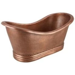 Top 10 🌟 Signature Hardware Paige 66 x 32 in. Freestanding Bathtub with Center Drain in Antique Copper Patina ✔️ -Signature Hardware Shop Query 4777