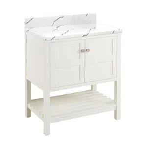 Hot Sale π Signature Hardware Olsen 30 in. Floor Mount Vanity in White π 3 Hot Sale π Signature Hardware Olsen 30 in. Floor Mount Vanity in White π