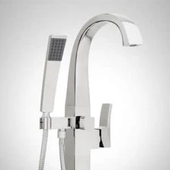 Cheap ✔️ Signature Hardware Vilamonte 1.8 gpm Floor Mount Tub Filler Faucet with Single Lever Handle in Polished Chrome ✨ -Signature Hardware Shop Query 483