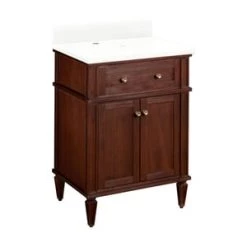 Hot Sale 🛒 Signature Hardware Elmdale 24-1/8 in. Floor Mount Vanity in Antique Brown 🤩