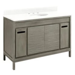 Budget β Signature Hardware Becker 48 in. Floor Mount Vanity in Grey Wash π