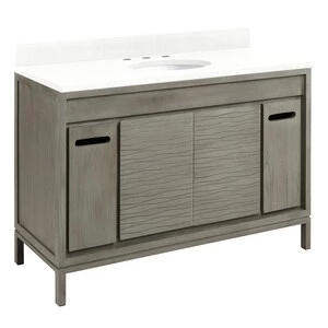 Budget β Signature Hardware Becker 48 in. Floor Mount Vanity in Grey Wash π 3 Budget β Signature Hardware Becker 48 in. Floor Mount Vanity in Grey Wash π