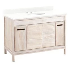 Best deal ⌛ Signature Hardware Becker 48 in. Floor Mount Vanity in Whitewash 😉