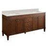 Best Sale ✔️ Signature Hardware Trossman 72 in. Floor Mount Vanity in Antique Coffee 🛒 -Signature Hardware Shop Query 4872
