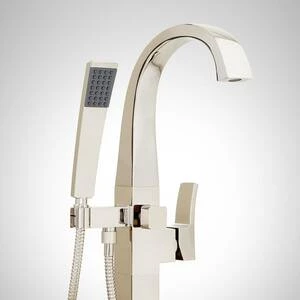 Deals π Signature Hardware Vilamonte 1.8 gpm Floor Mount Tub Filler Faucet with Single Lever Handle in Polished Nickel π 4 Deals π Signature Hardware Vilamonte 1.8 gpm Floor Mount Tub Filler Faucet with Single Lever Handle in Polished Nickel π - Image 2