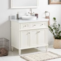 Brand new 😉 Signature Hardware Elmdale 36-1/8 in. Floor Mount Vanity in White 🔥