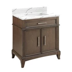 Flash Sale 𧨠Signature Hardware Livia 31 in. Floor Mount Vanity in Grey Wash π